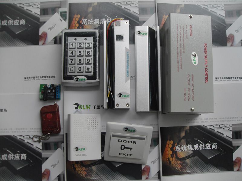 金屬門(mén)禁一體機(jī)-上下無(wú)框鎖-門(mén)禁專用電源-出門(mén)按鈕-有線門(mén)鈴-感應(yīng)卡-遙控器